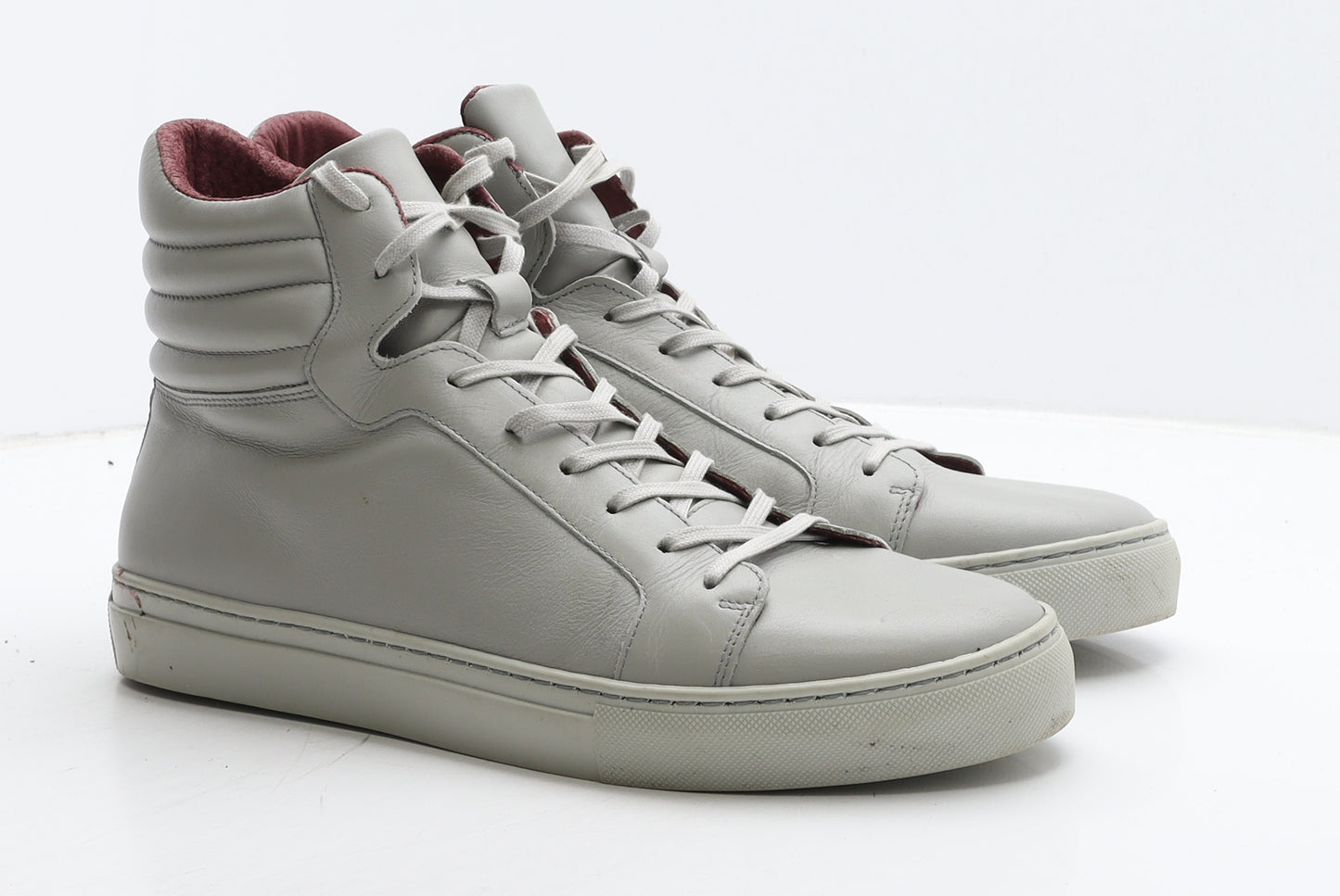 Poste Mens Grey Leather Trainer UK 10 44