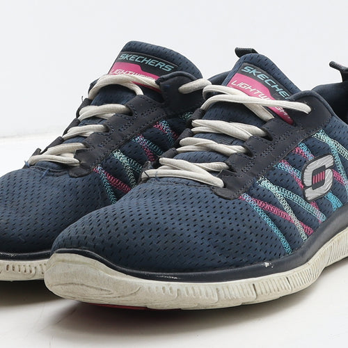 Skechers Womens Blue Geometric Fabric Trainer UK 7 40