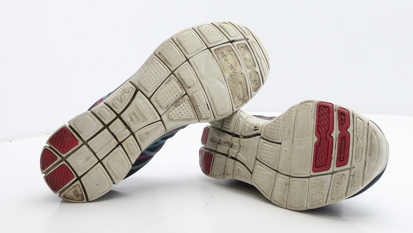 Skechers Womens Blue Geometric Fabric Trainer UK 7 40