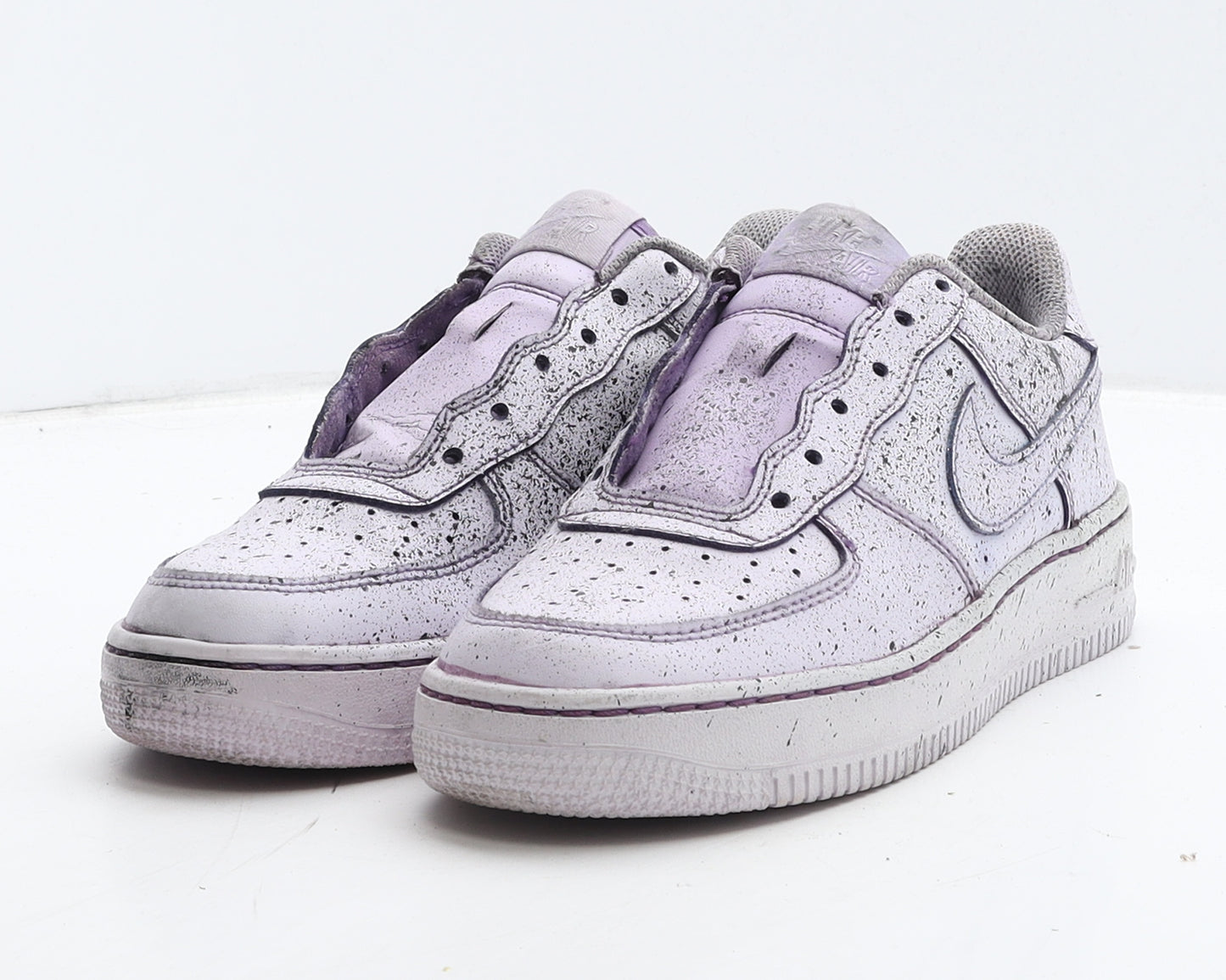 Nike Girls Purple Spotted Leather Trainer UK 4.5 37.5 - Customized