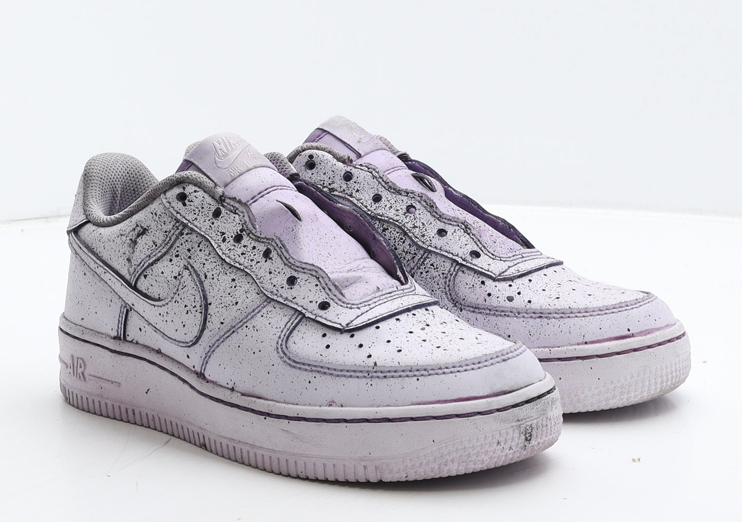 Nike Girls Purple Spotted Leather Trainer UK 4.5 37.5 - Customized