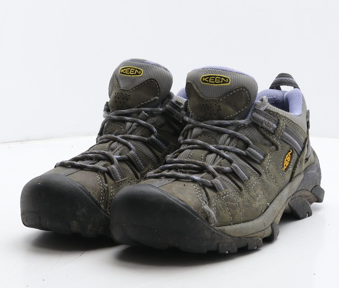 KEEN Womens Brown Geometric Leather Trainer UK 4 37