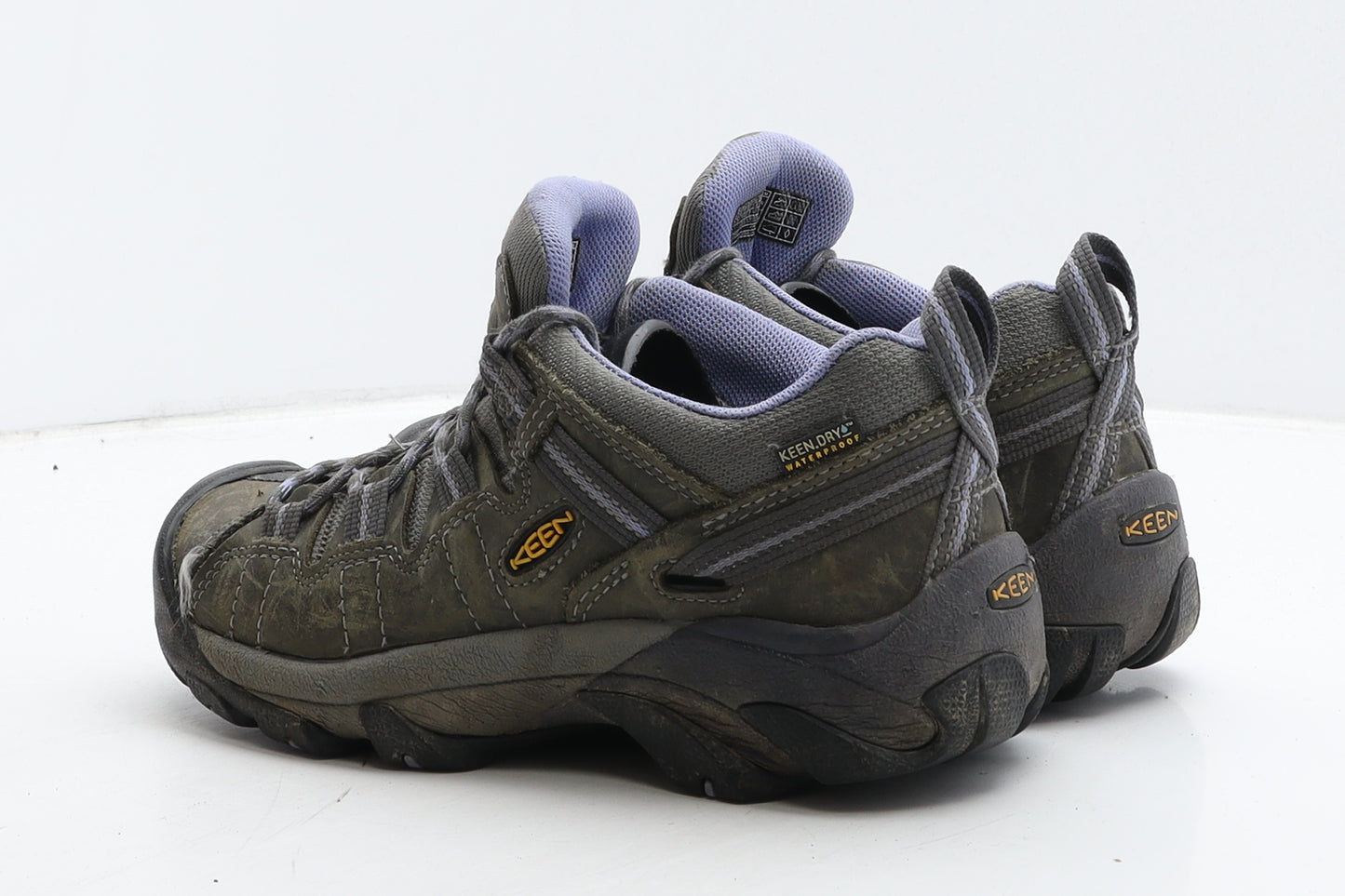 KEEN Womens Brown Geometric Leather Trainer UK 4 37