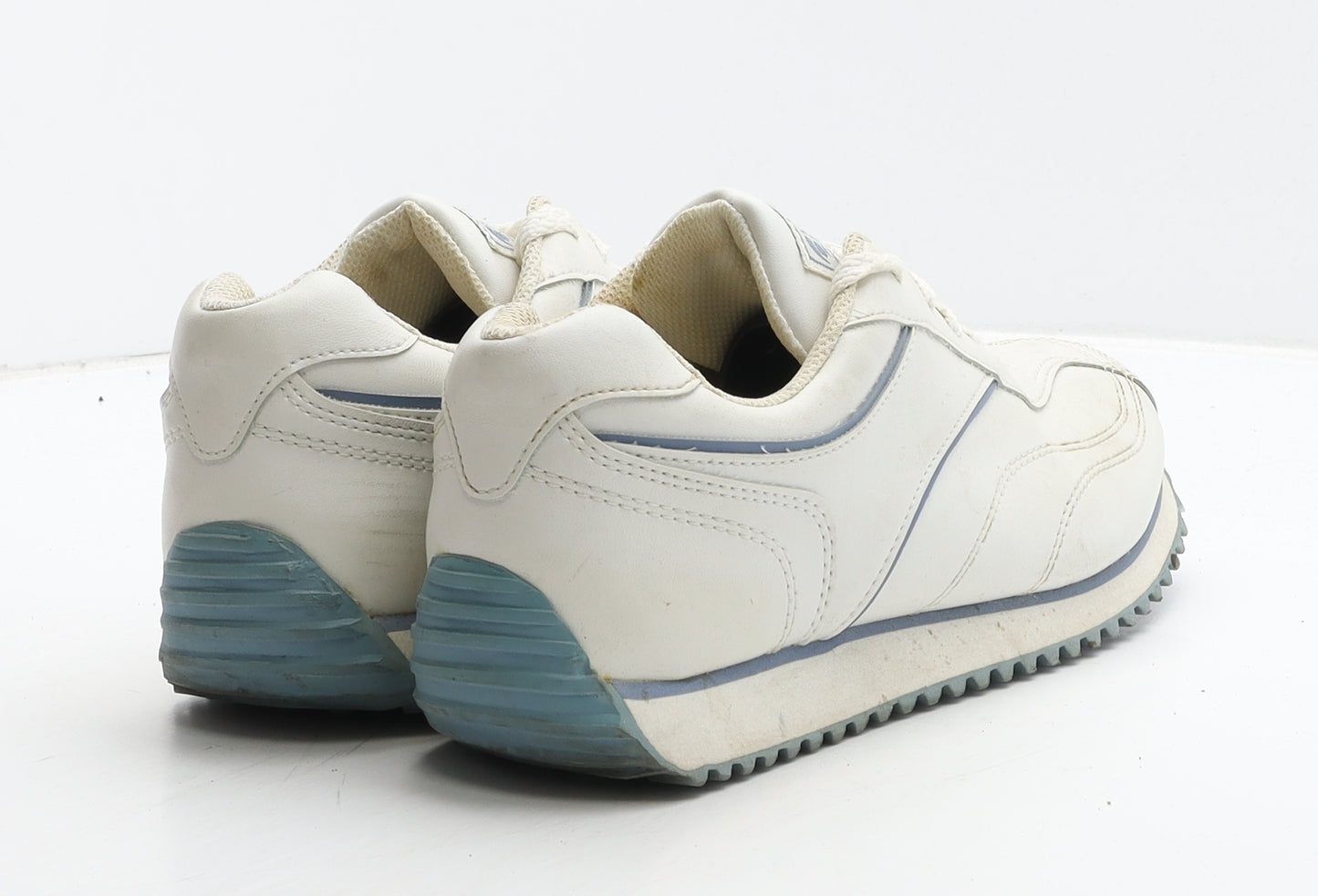 Atmosphere Womens White Geometric Leather Trainer UK 8 41