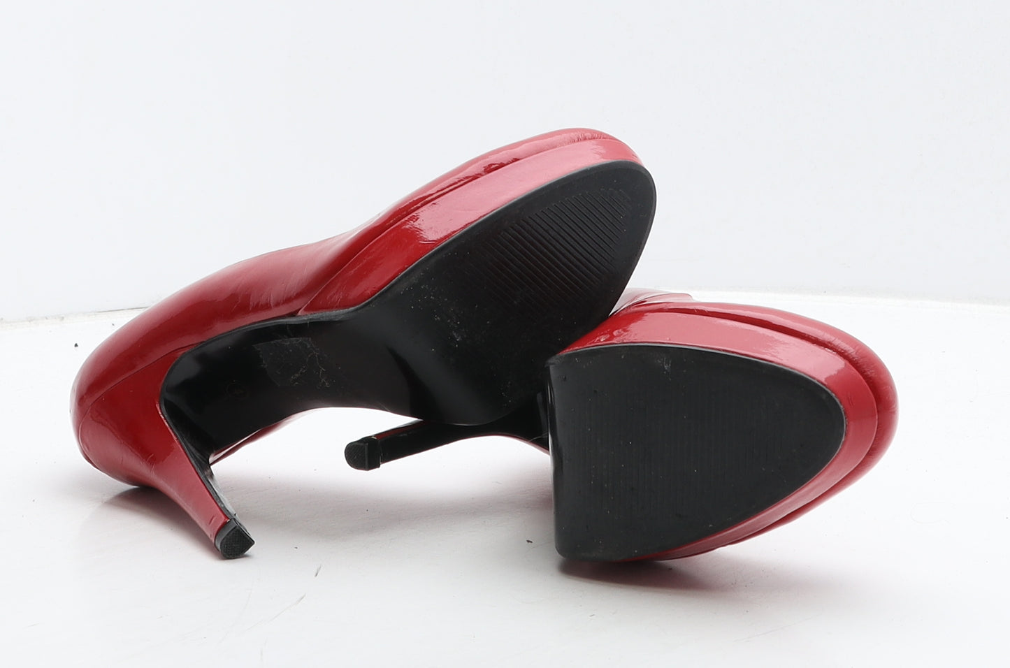 Love Label Womens Red Vinyl Court Heel UK 4 37
