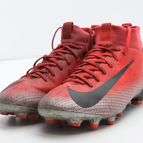 Nike Boys Red Geometric Leather Trainer UK 5 38 - Football boots Mercurial