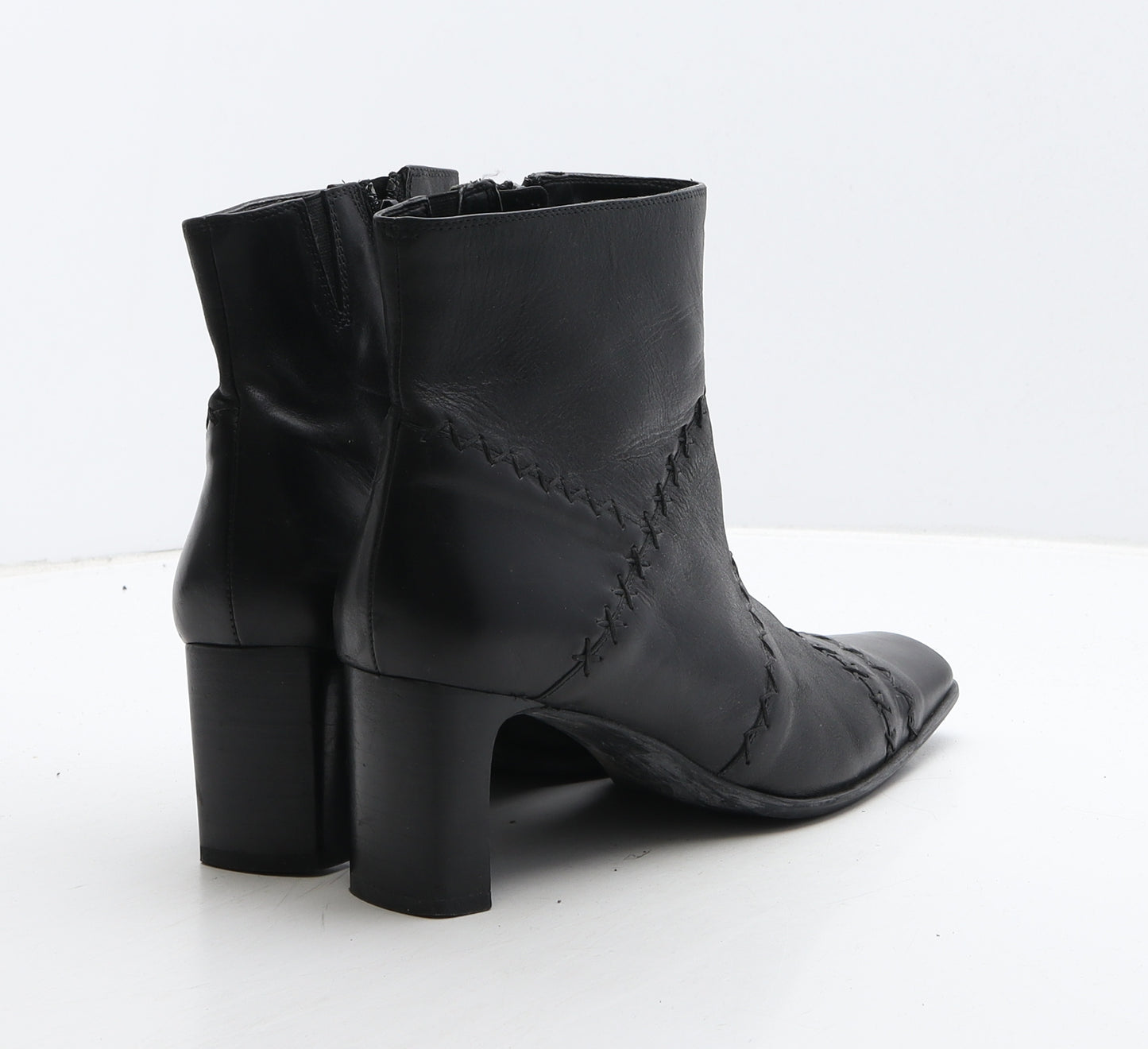 Clarks Womens Black Geometric Leather Bootie Boot UK 5