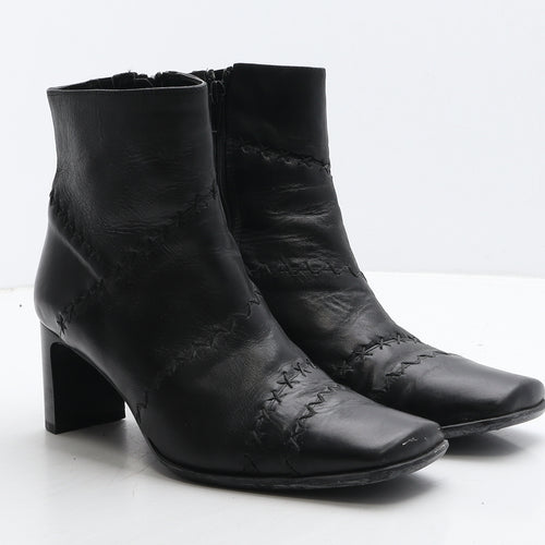 Clarks Womens Black Geometric Leather Bootie Boot UK 5