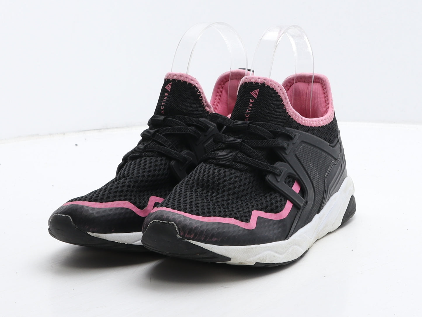 NEXT Girls Black Geometric Fabric Trainer UK 1 33