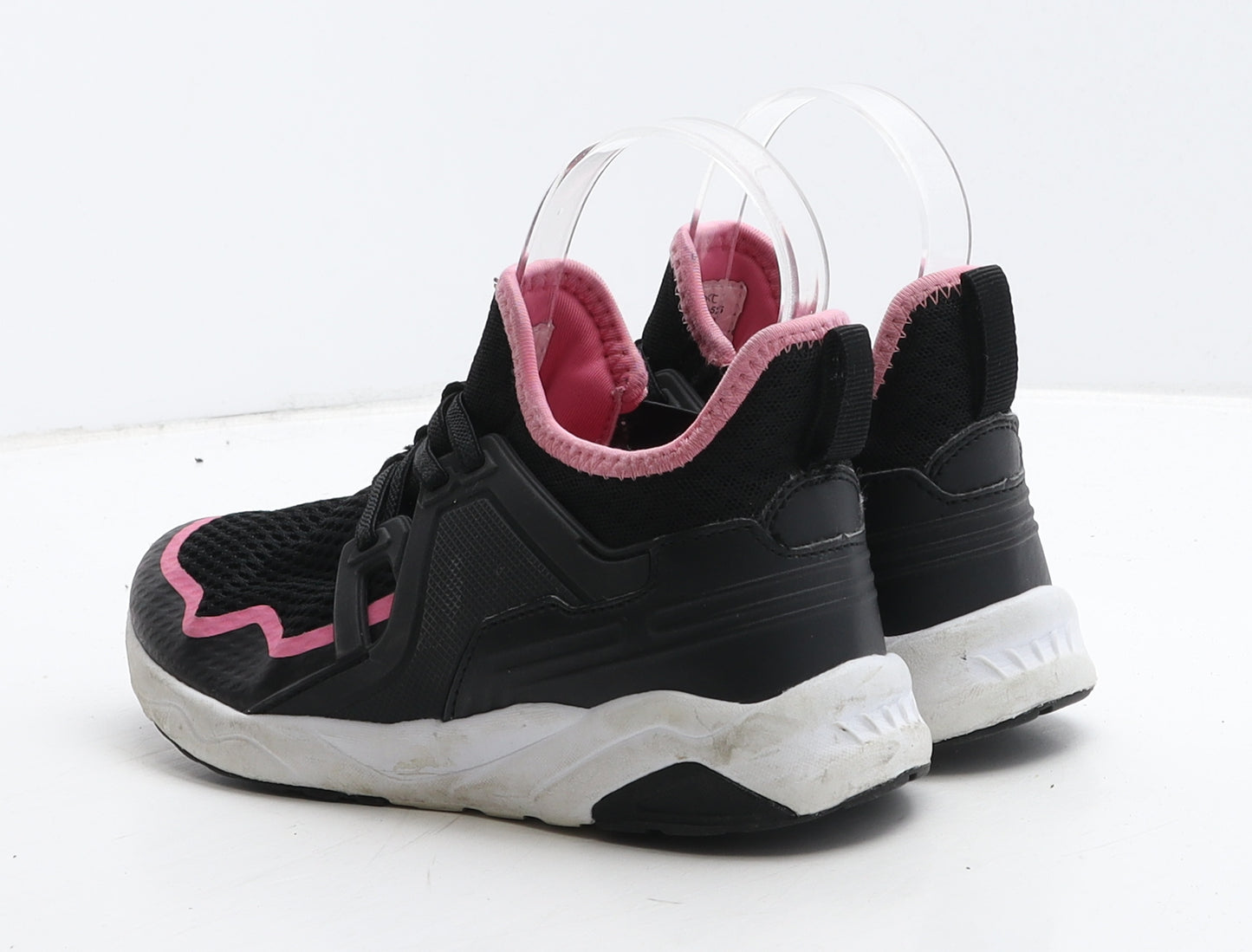 NEXT Girls Black Geometric Fabric Trainer UK 1 33