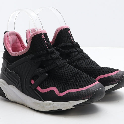 NEXT Girls Black Geometric Fabric Trainer UK 1 33