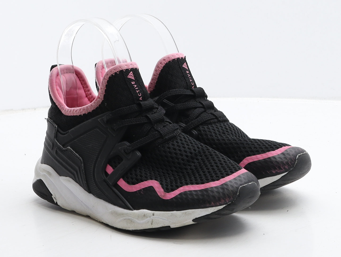 NEXT Girls Black Geometric Fabric Trainer UK 1 33