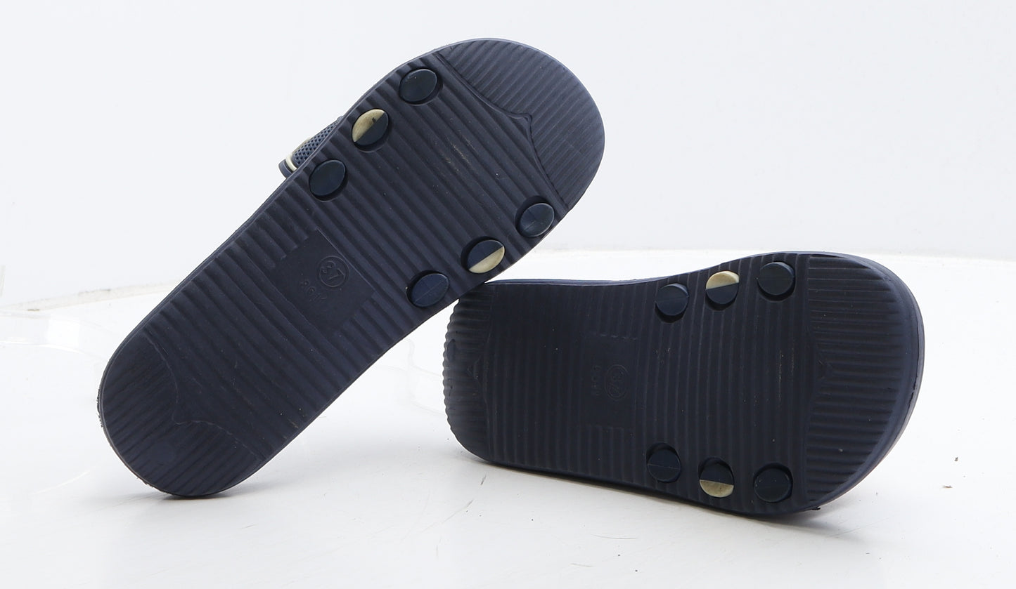 Seasky Boys Blue Striped Rubber Slider Casual UK 4 37