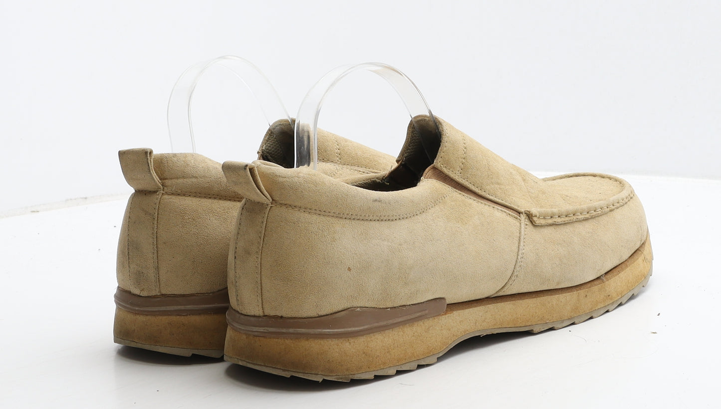 Innovate Mens Beige Leather Loafer Casual UK 11