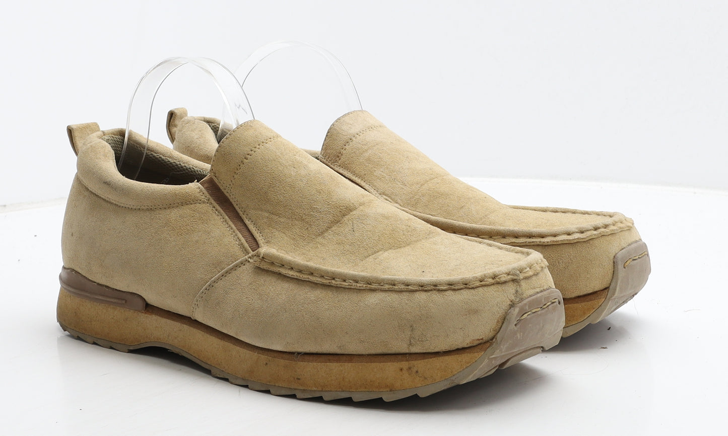 Innovate Mens Beige Leather Loafer Casual UK 11