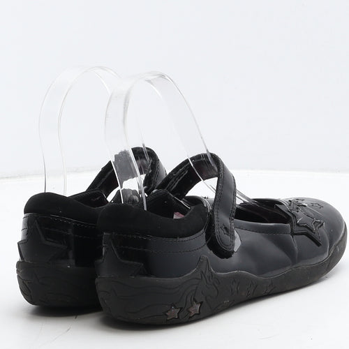 George Girls Black Geometric Vinyl Mary Jane Flat UK 1 33