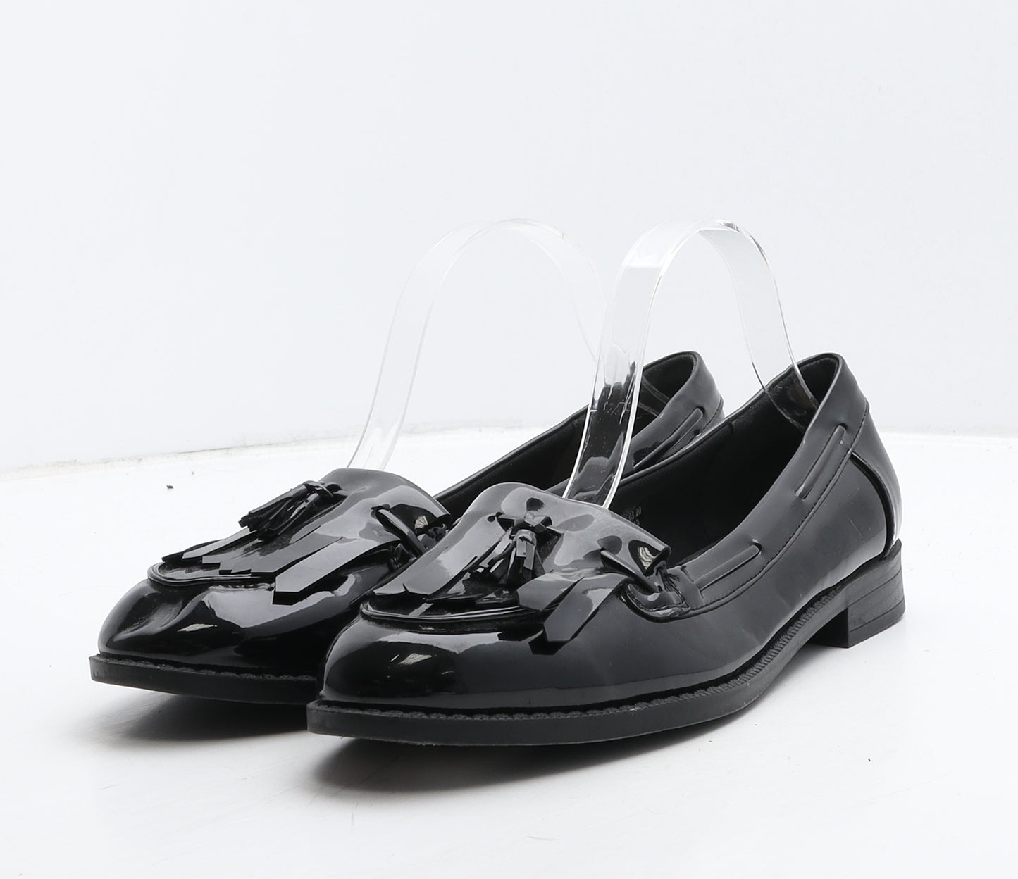 Marks and Spencer Womens Black Vinyl Loafer Casual UK 7