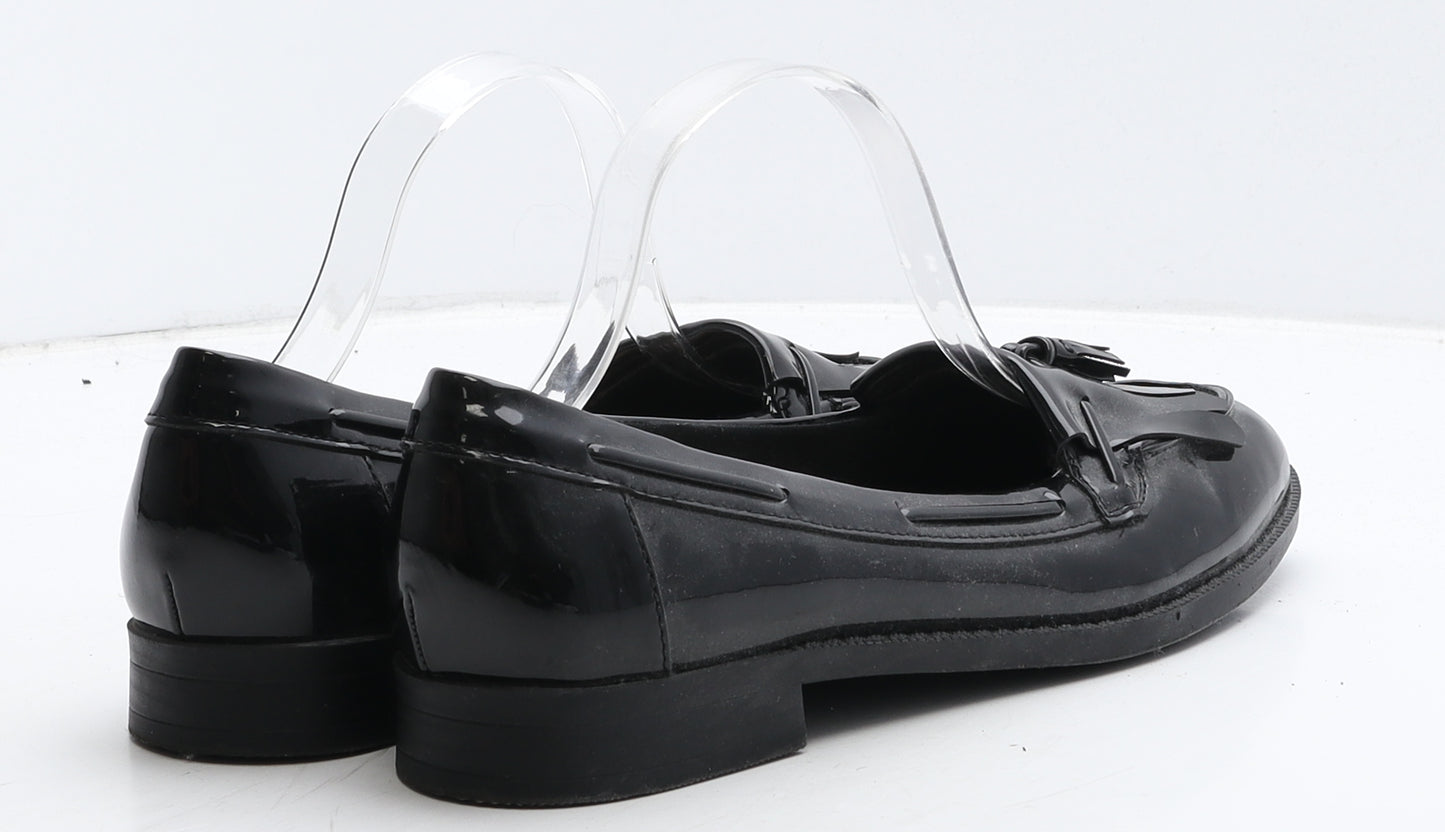 Marks and Spencer Womens Black Vinyl Loafer Casual UK 7