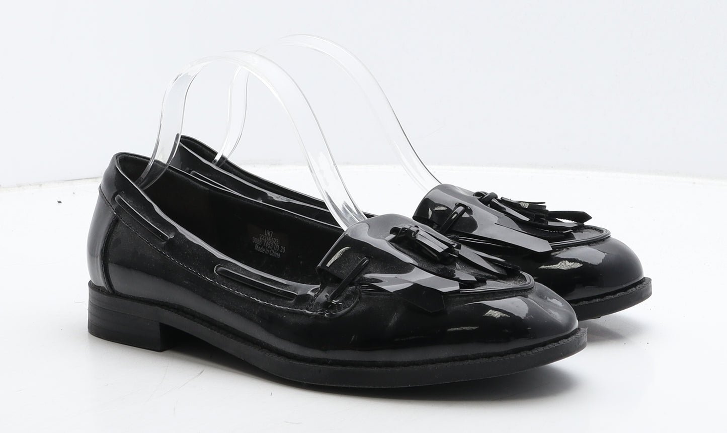 Marks and Spencer Womens Black Vinyl Loafer Casual UK 7