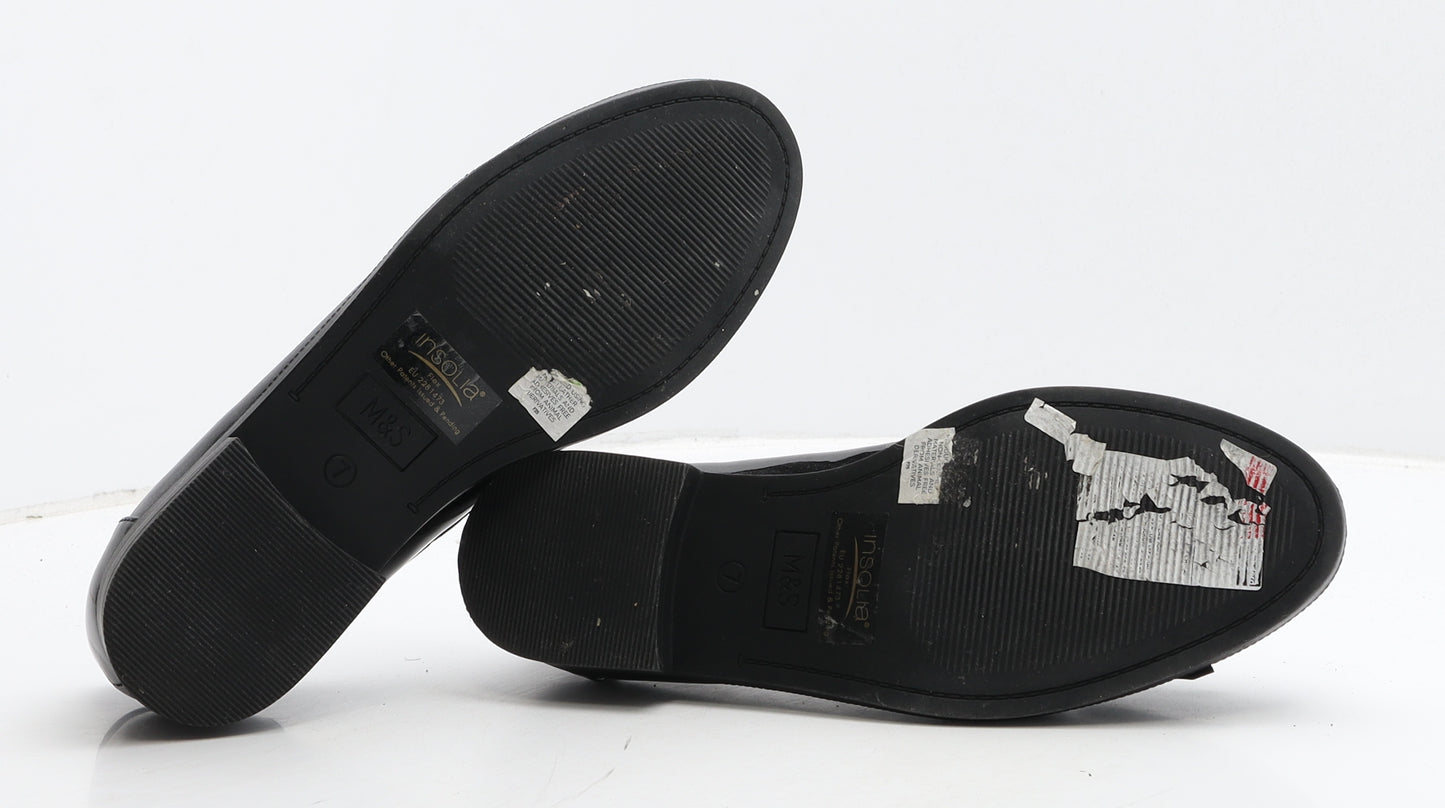 Marks and Spencer Womens Black Vinyl Loafer Casual UK 7