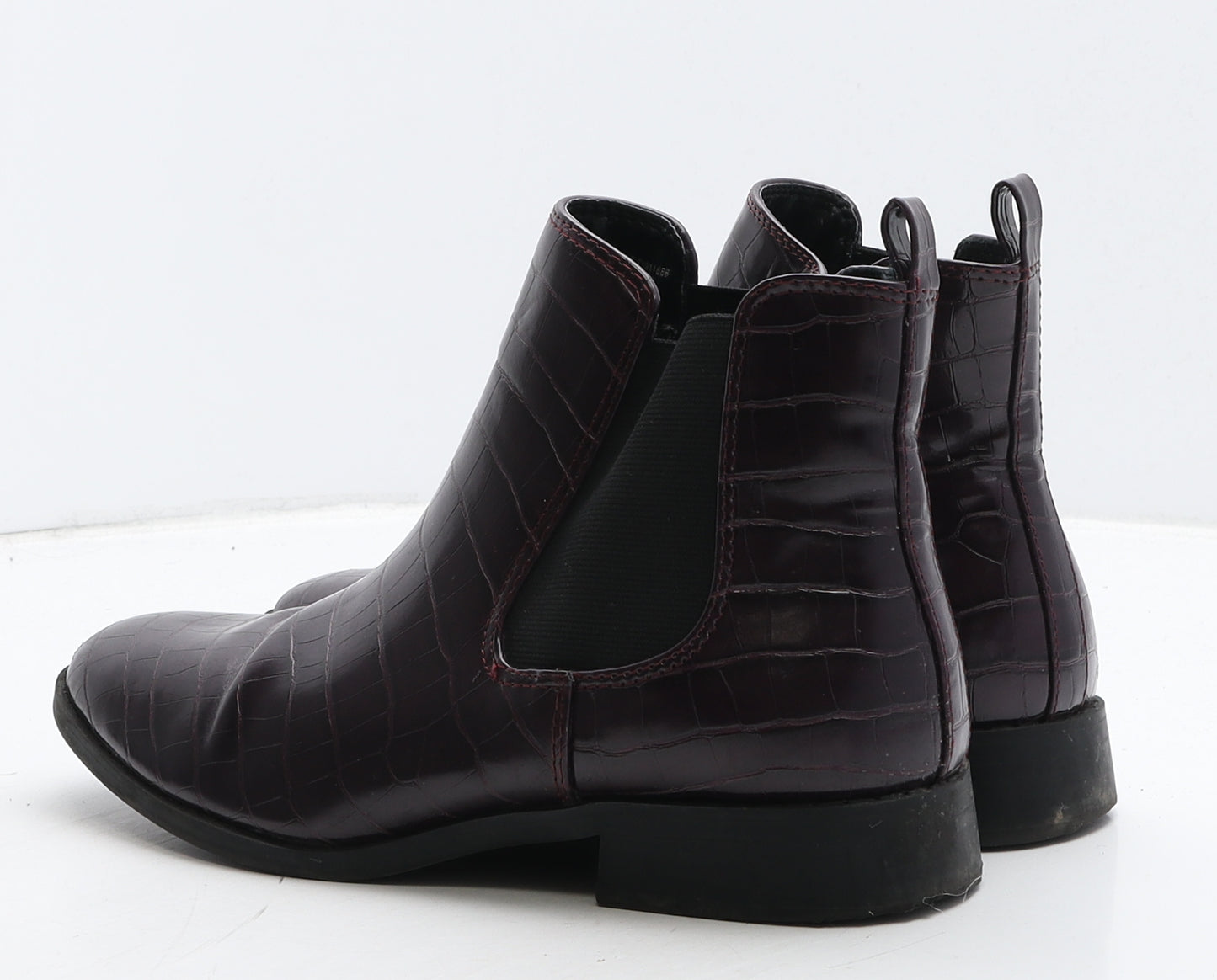 Papaya Womens Purple Geometric Leather Chelsea Boot UK 6 39
