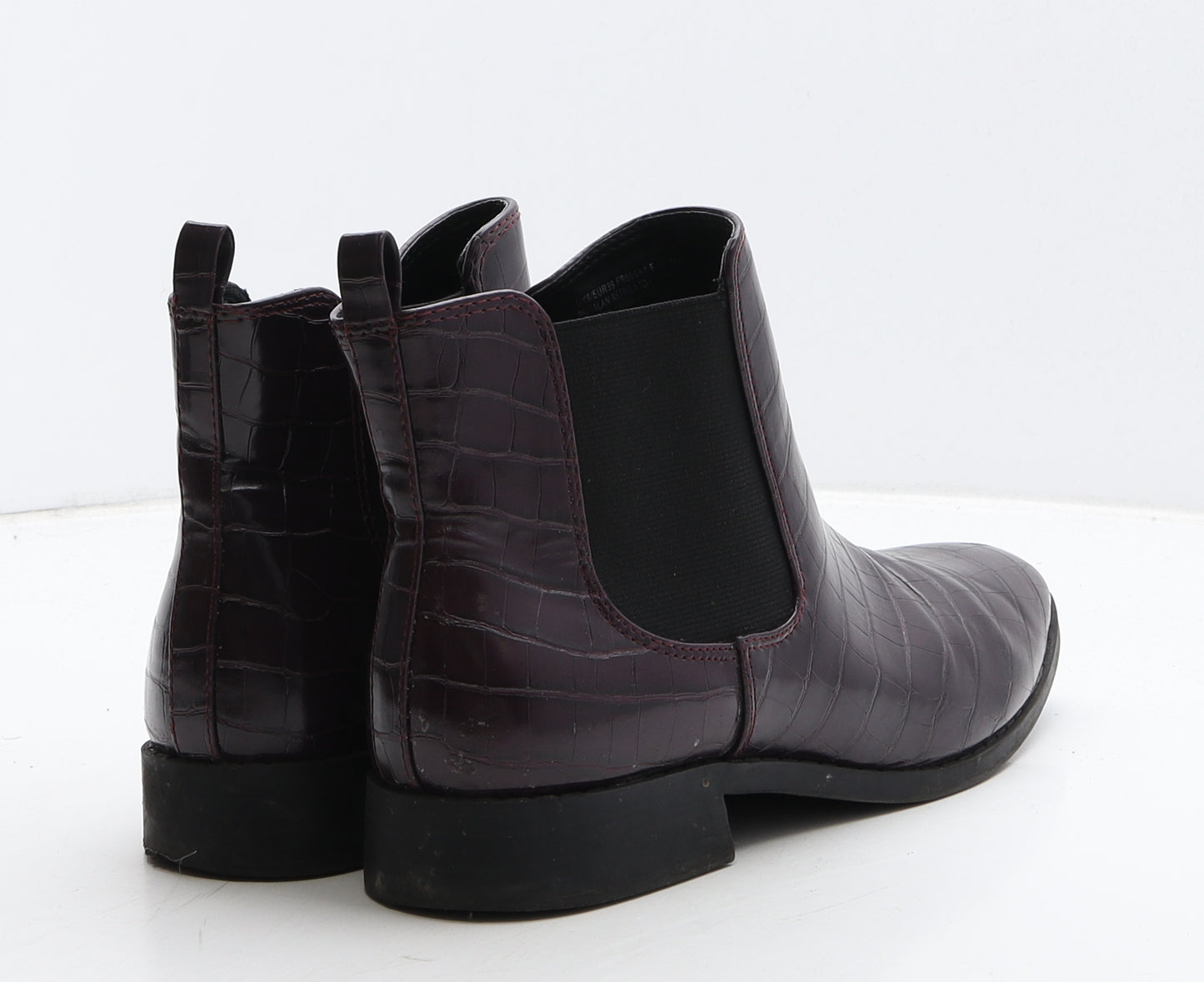 Papaya Womens Purple Geometric Leather Chelsea Boot UK 6 39