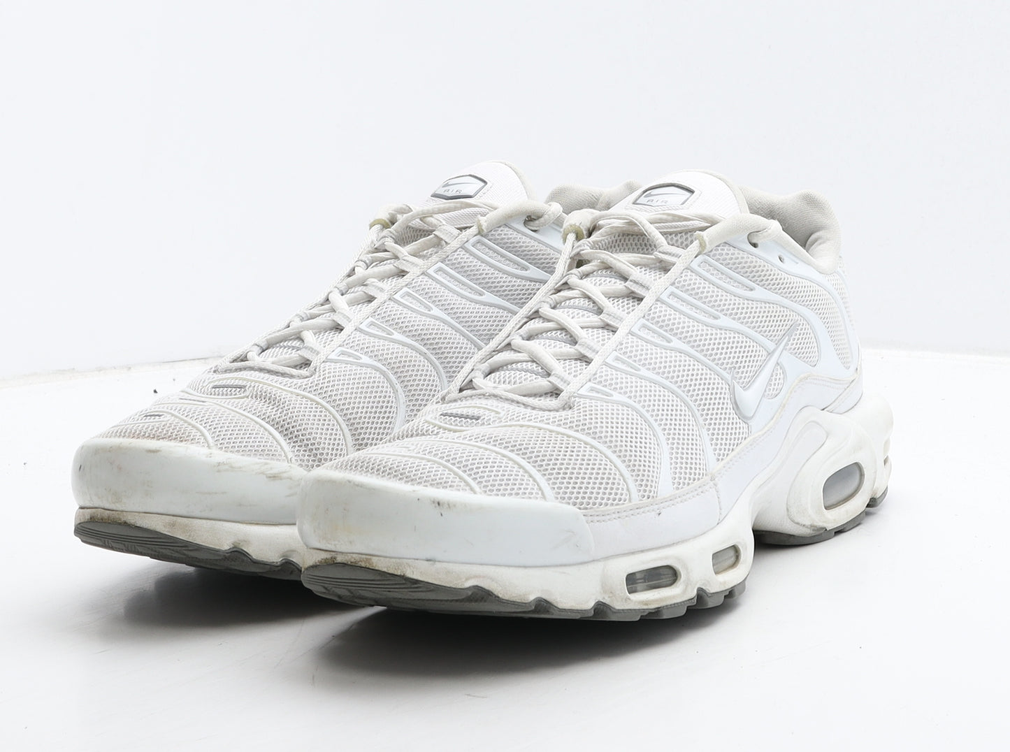 Nike Mens White Geometric Fabric Trainer UK 11 46 - Nike Tn Air