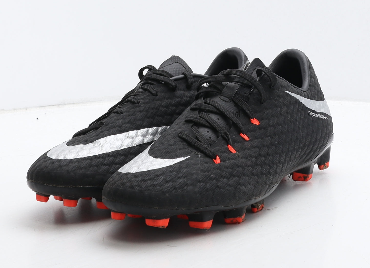 Nike Mens Black Leather Trainer UK 9 44 - Football boots Hyper Venom