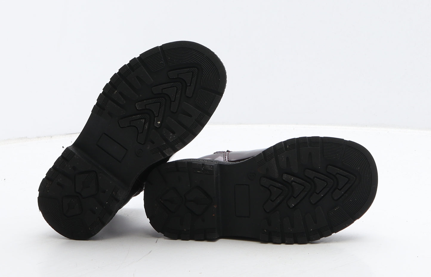 Matalan Girls Red Vinyl Combat Boot UK 8