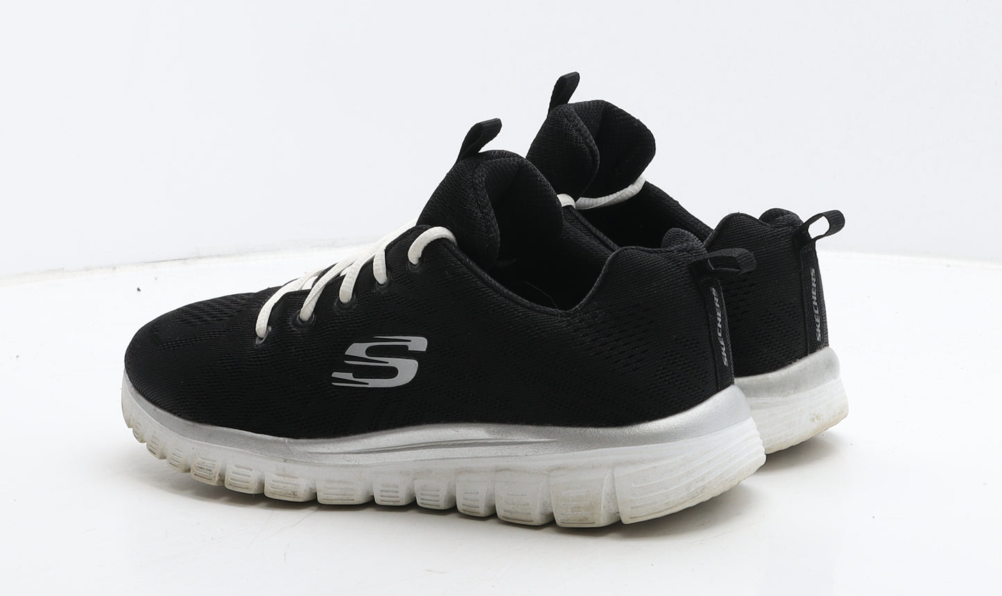 Skechers Womens Black Fabric Trainer UK 5 38