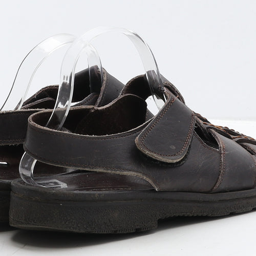 Castaway Mens Brown Leather Fisherman Casual UK 11