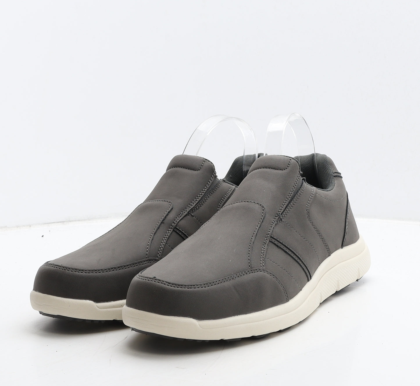 Cotton Traders Mens Grey Leather Loafer Casual UK 9