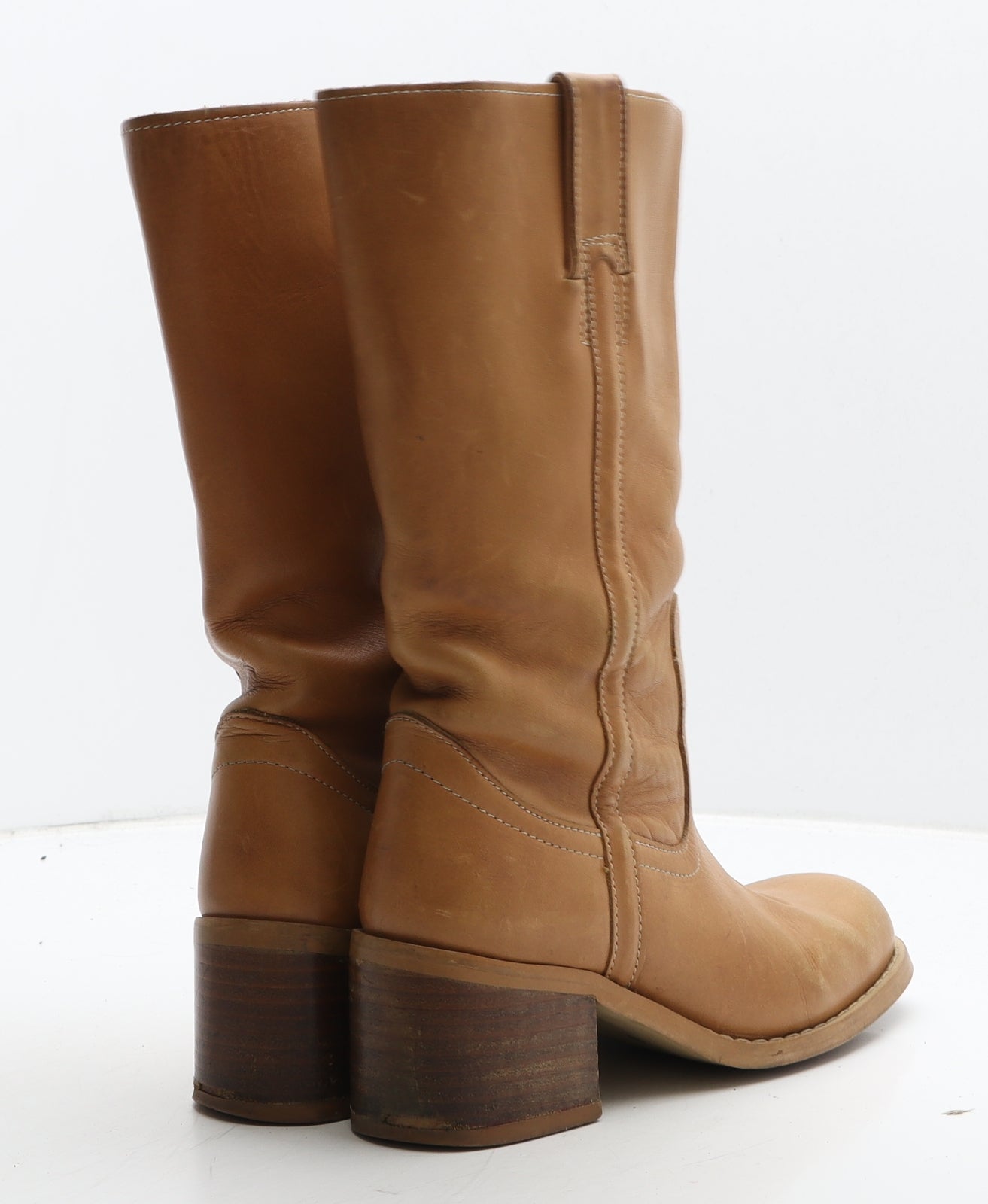 Preworn Womens Brown Leather Cowboy Boot UK 4 37