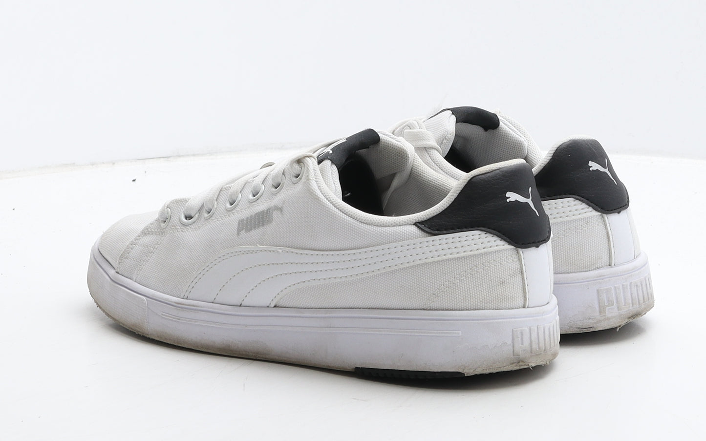 PUMA Womens White Geometric Fabric Trainer UK 6 39