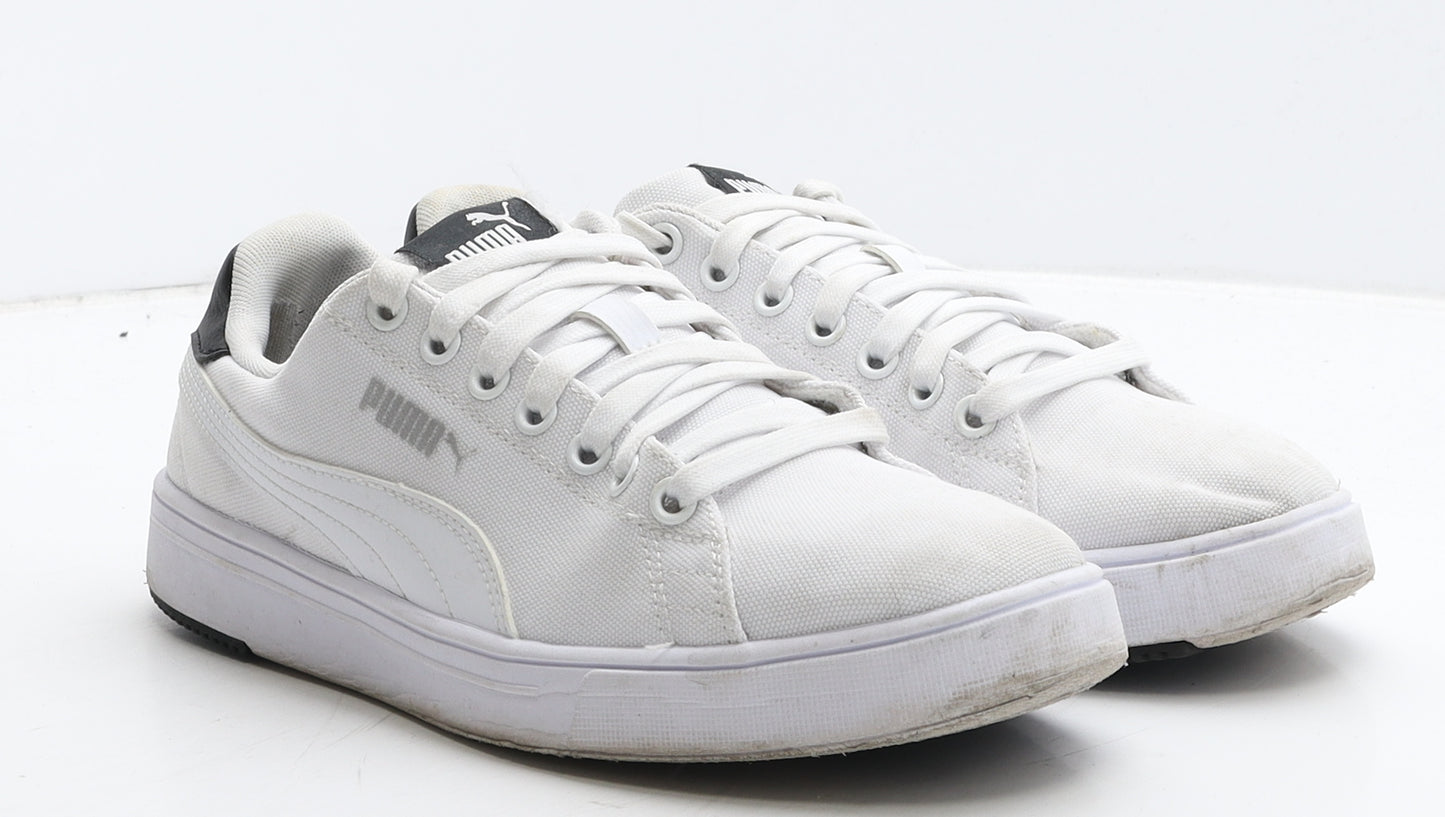 PUMA Womens White Geometric Fabric Trainer UK 6 39