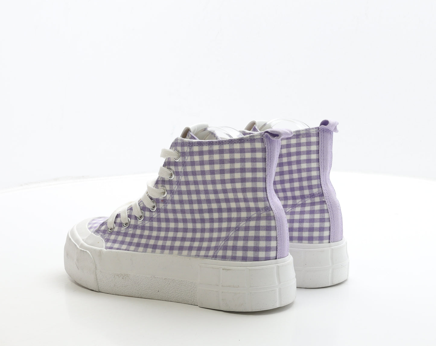 Primark Womens Purple Check Fabric Trainer UK 5 38