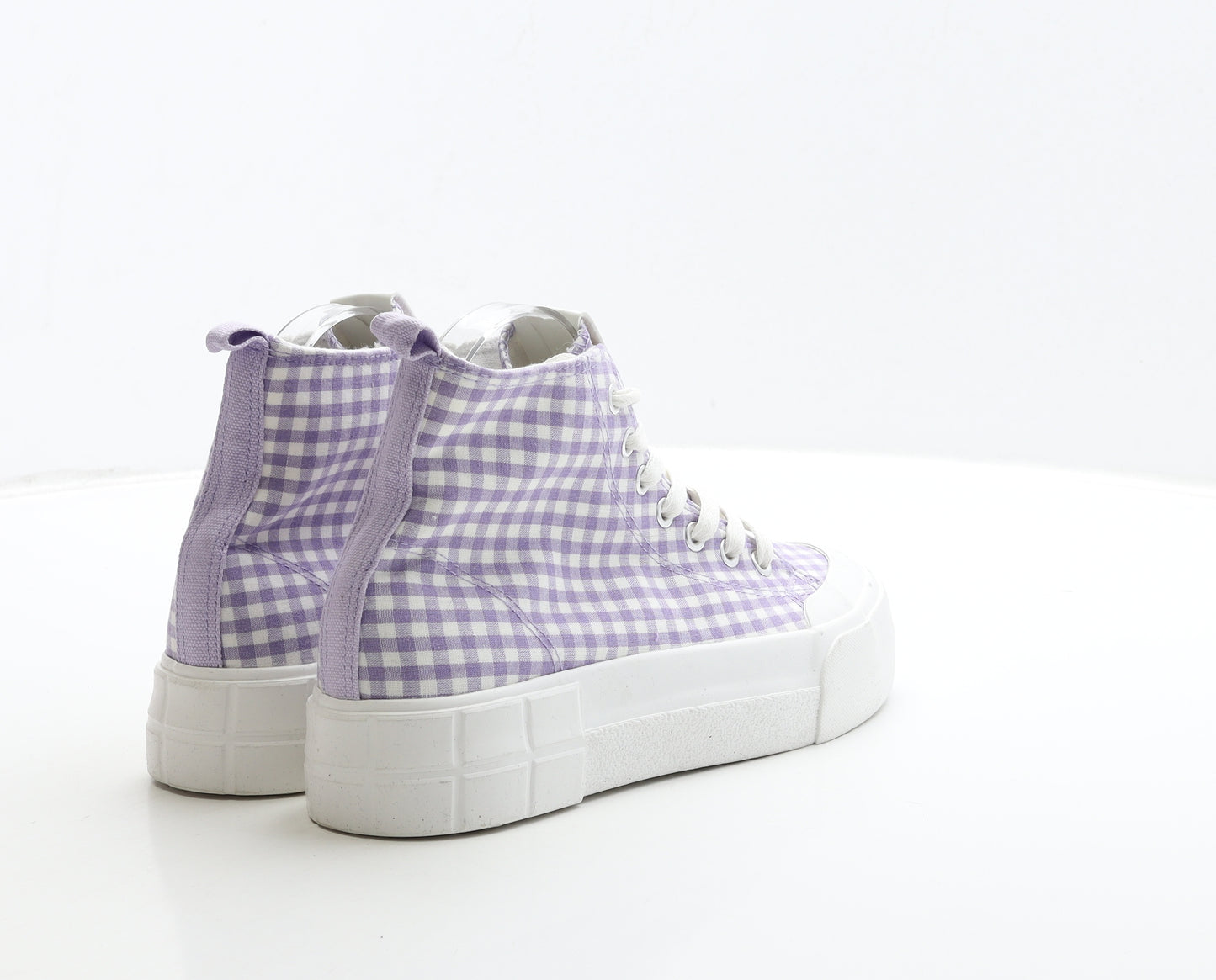Primark Womens Purple Check Fabric Trainer UK 5 38