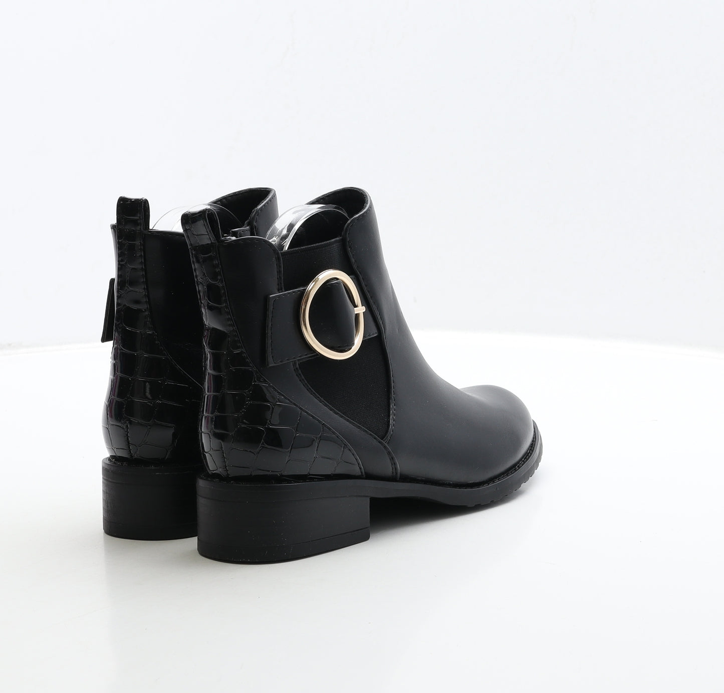 Preworn Womens Black Leather Chelsea Boot UK 4 37