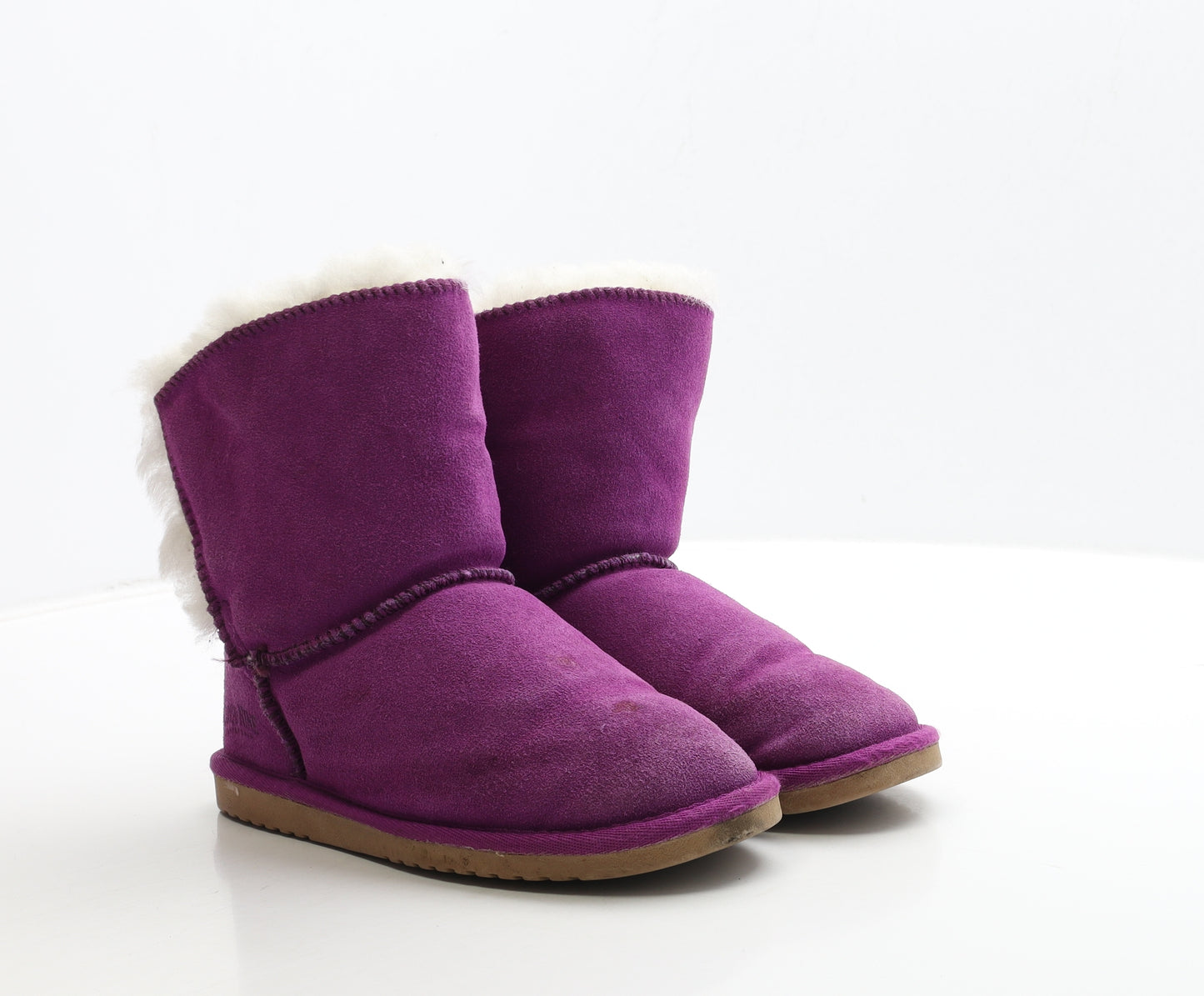 Cloud Nine Girls Purple Suede Shearling Style Boot UK 3