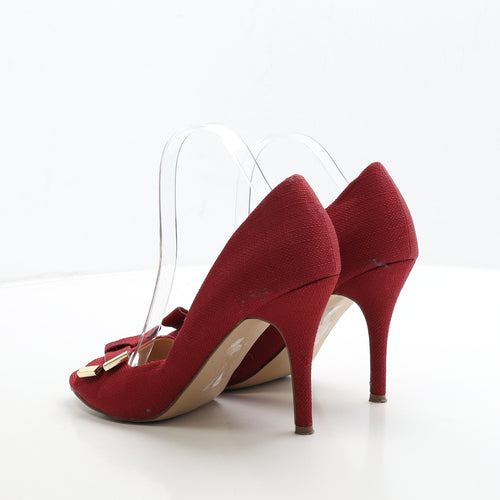 Wallis Womens Red Fabric Court Heel UK 8
