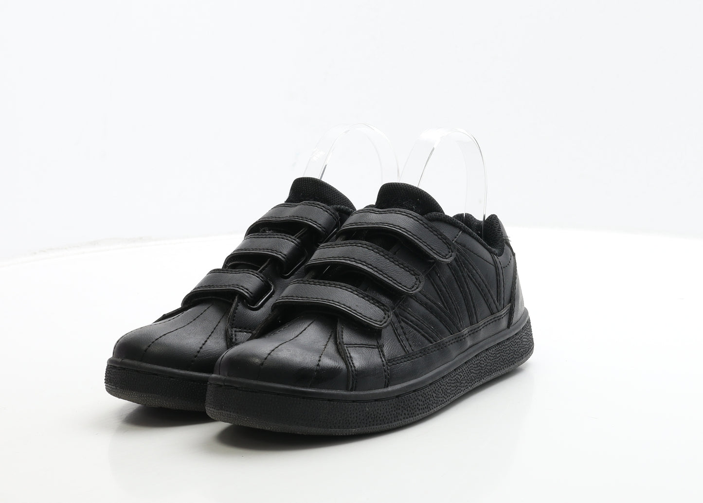 Mercury Boys Black Leather Trainer UK 4 37