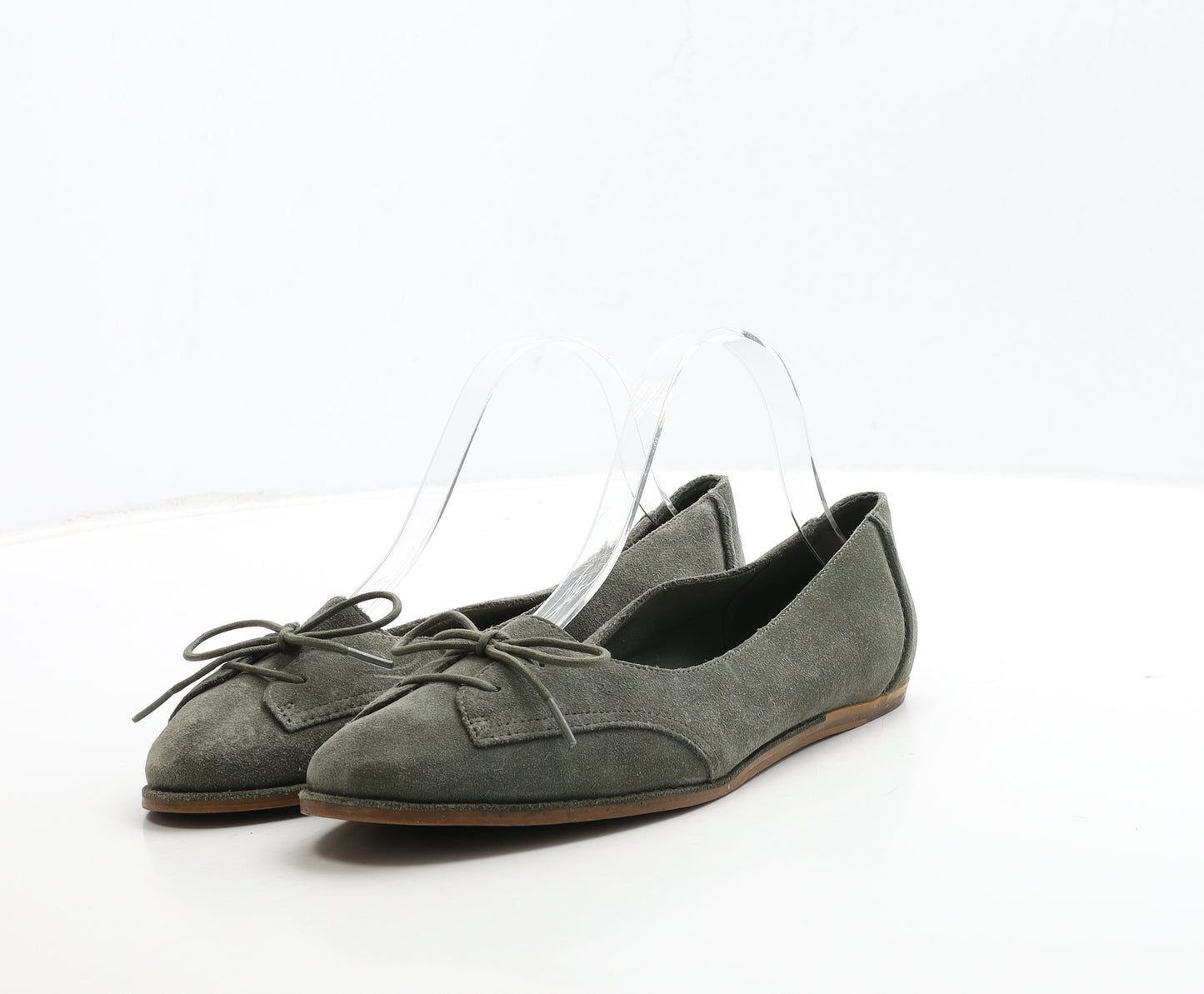 Clarks Womens Green Leather Ballet Flat UK 6