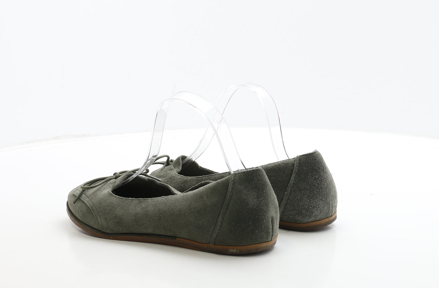 Clarks Womens Green Leather Ballet Flat UK 6
