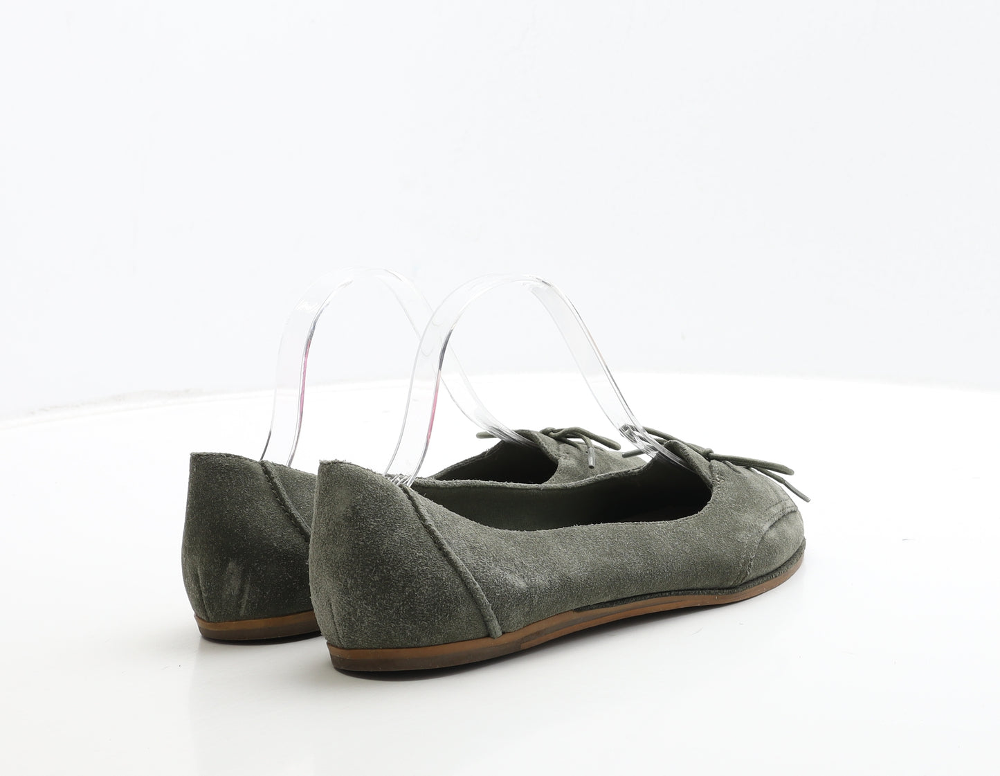 Clarks Womens Green Leather Ballet Flat UK 6