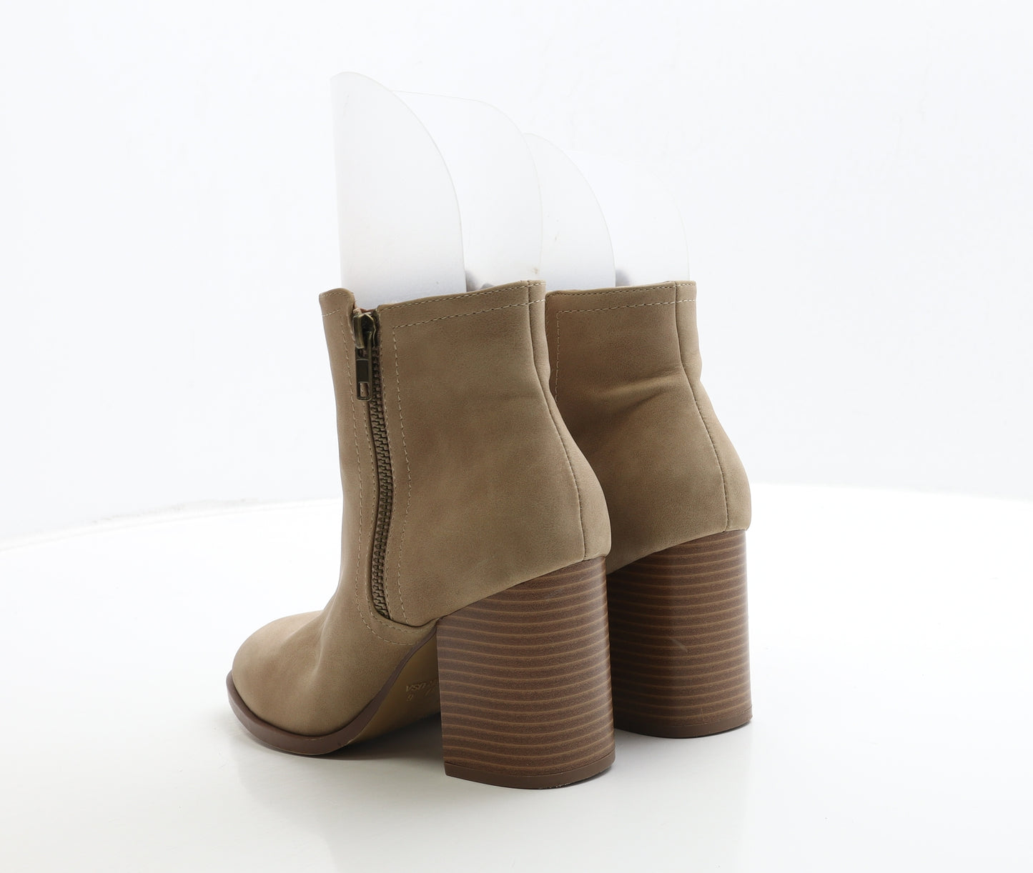Primark Womens Beige Leather Bootie Boot UK 4 37