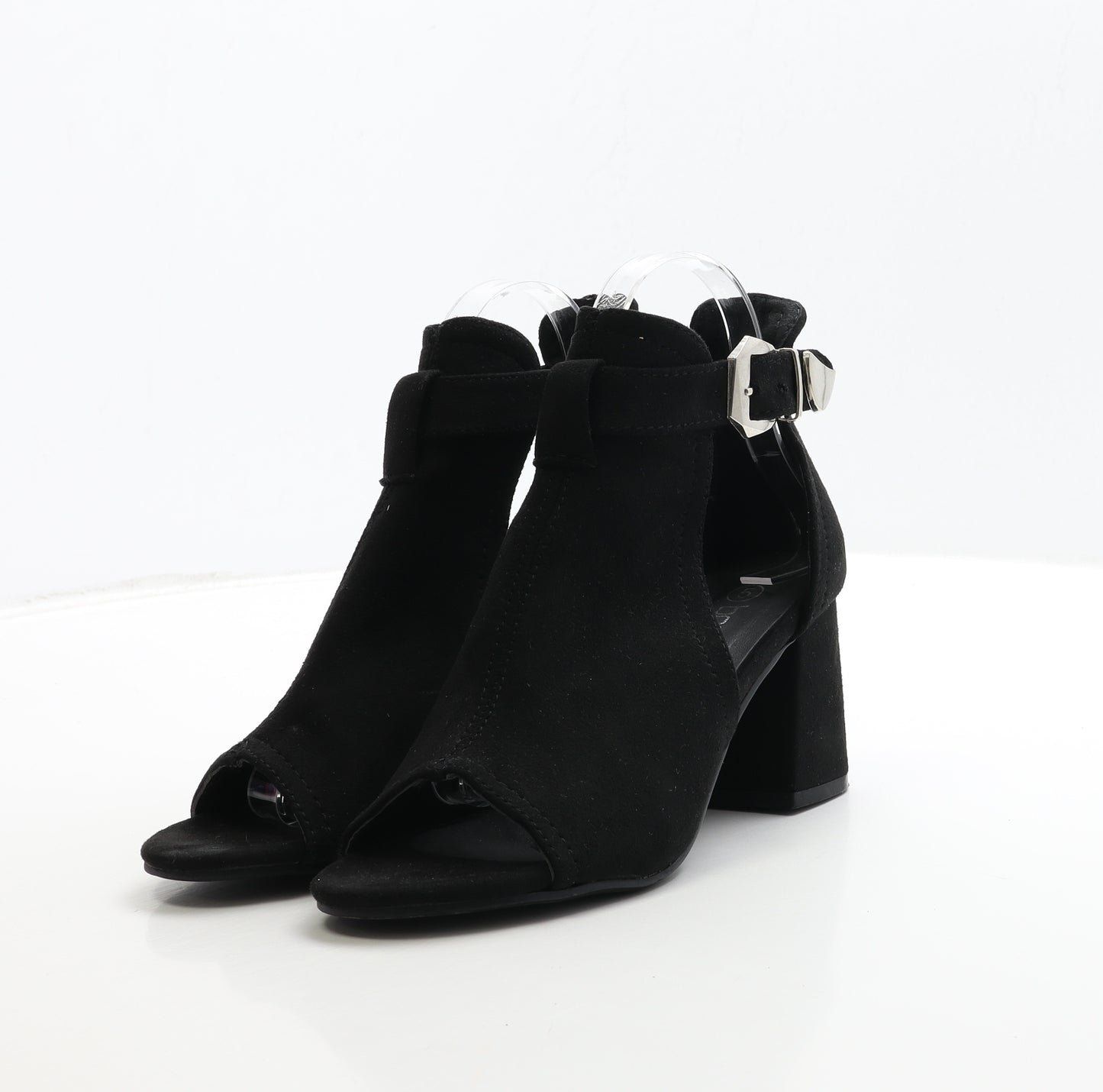 Boohoo Womens Black Suede Strappy Heel UK 5 38