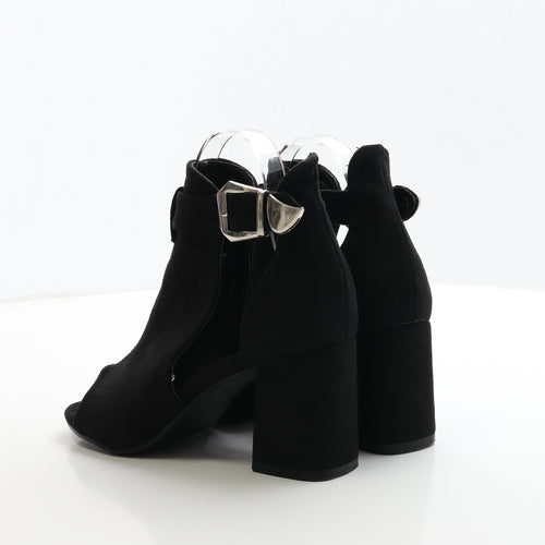Boohoo Womens Black Suede Strappy Heel UK 5 38