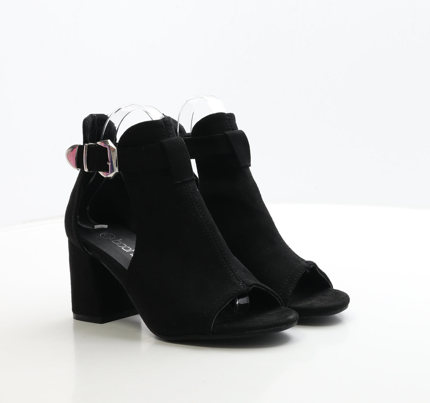 Boohoo Womens Black Suede Strappy Heel UK 5 38