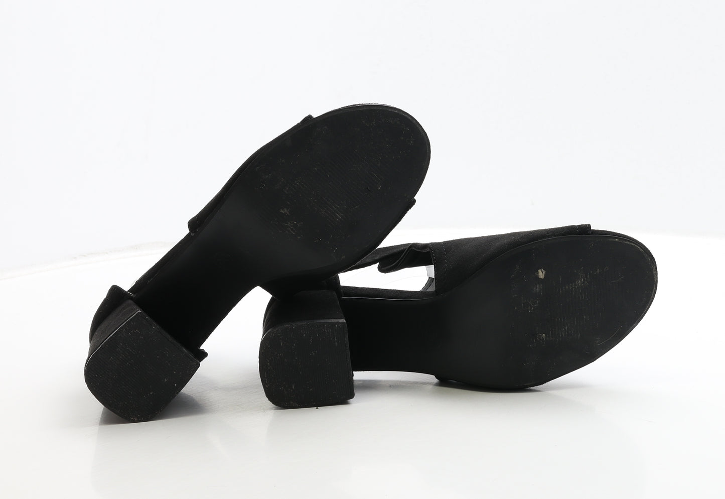 Boohoo Womens Black Suede Strappy Heel UK 5 38