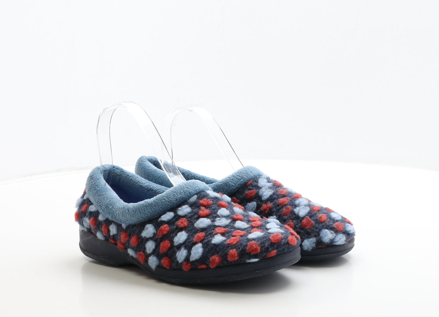 Pavers Womens Blue Spotted Polyester Slip On Slipper UK 39